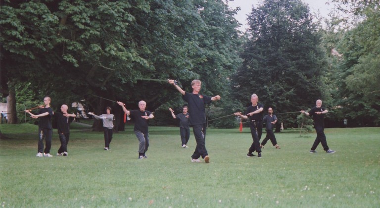Long Sword form outdoors at Henrietta Park with David Rutherford.